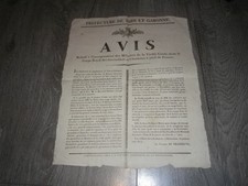 1814 RESTAURATION RARE AFFICHE