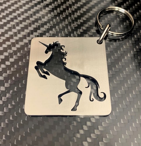 Porte clés licorne - en, acier