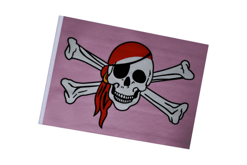 Petit drapeau rose pirate - ,