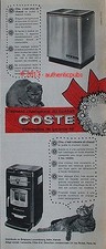 PUBLICITE COSTE POELE A CHARBON ET A MAZOUT CHAT ANIMAL DE 1962 FRENCH AD CAT