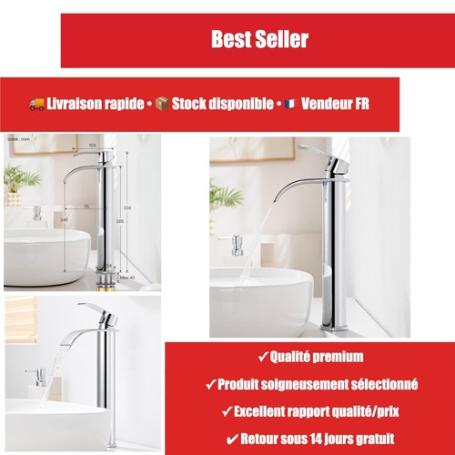 Robinet lavabo haut poser - lavabo, à