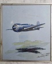 1933 Gouache pochoir  Avion Record et Course POTEZ 53  par Lucien CAVÉ 