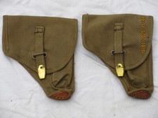 2X Beretta 1934 Étui, Sac À Pistolet, Toile, Holster De Pistolet, Italie, Khaki