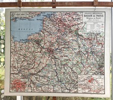 ancien carte scolaire géographie vidal lablache Colin 61 France Bassin de Paris