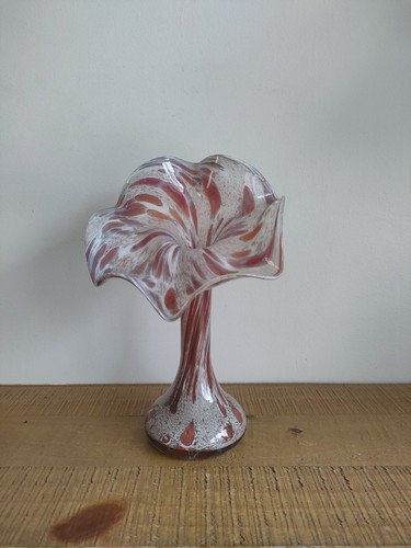 Vase tulipe verre signé - en,