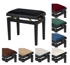 Banc de Piano Noir Mat, Rembourrage au Choix, Rouge, Bleu, Vert U.A