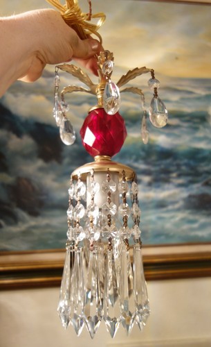 Vintage ruby lucite swag - ruby,