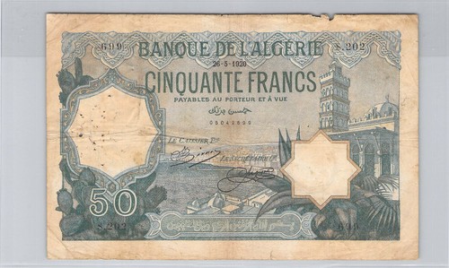 Algérie francs 5 1920 - 50,