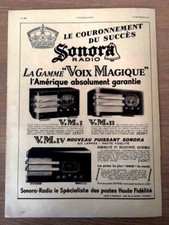 Publicité de 1937 - SONORA