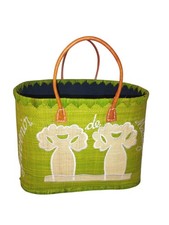 Grand panier cabas sac de courses, marché,plage raphia paille Aravola SoaArtShop