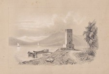 Paysage Fluvial Tour Bateau Rhin Dessin M. C. W. 1830