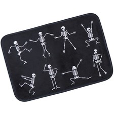  Tapis de couloir décoratif danse squelettes tapis de sol Halloween thème tapis
