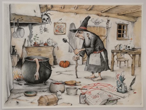 Affichette sorcière et - affichette,