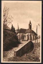 CPA Clermont-en-Argonne /Meuse, L´église XVIIe siècle et escalier en pierre 