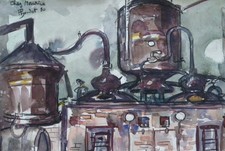 Paul Boudot (1915-1982) (017) - aquarelle - distillerie
