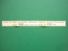11/38 PUB AVION DE CHASSE CAUDRON RENAULT CYCLONE SALON AERONAUTIQUE ORIGINAL AD