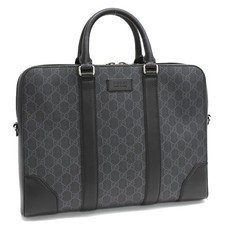 Sac à main quincaillerie GUCCI GG Supreme Briefcase 474135 toile noire couleu...