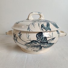 Soupière Décor Primevère De Luneville Terre De Fer Fin 19ème