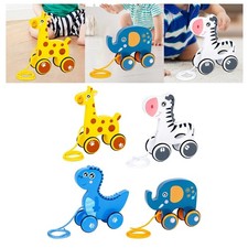 Jouet à tirer, jouet à tirer, jouet à tirer et à pousser en forme d'animal