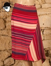 JUPE RAYÉE VINTAGE "CHACOK" - UK 10 / US 6 / FR 38