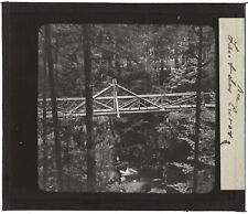 Saut des Cuves, pont en bois, photo ancienne plaque de verre, positif 8,5x10 cm