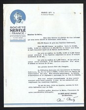 PARIS (VIII°) PRODUITS LAITIERS / LAIT "Société NESTLE" période 1950