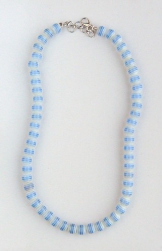 Collier perles rayures - collier, à