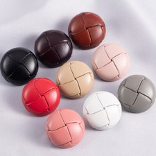 5pcs Rond Simili Cuir Boutons Couture Matériel pour Cardigan Pull Décor DIY