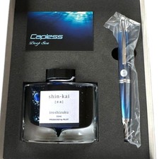 Stylo plume Pilot Capless 18K bleu marine profond plume F 2018 rare NEUF