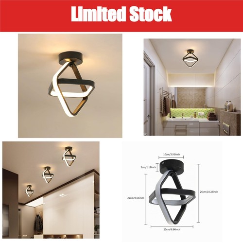 Goeco plafonnier led noir 24w - led,