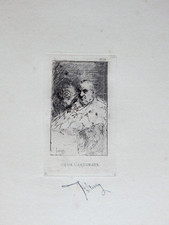 Gravure Eau Forte  "Les deux Cardinaux" Fortuny Y Marsal 1878