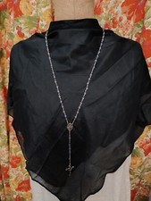 Chapelet Perle Olive Facettée Bleu 51,5 Cm