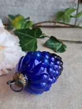 ANCIENNE BOULE DE NOEL EN VERRE EGLOMISE MERCURISE 1900 H.8 CM forme raisin