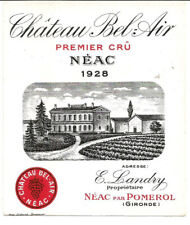 étiquette Château Bel-Air ; Néac par Pomerol 1928.