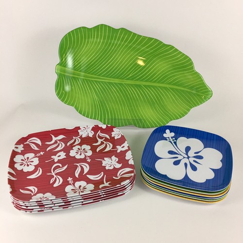 Hawaiian melamine plates with - hawaiian,