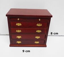 commode droite avec 4 tiroirs ,miniature,maison de poupée, vitrine  M5