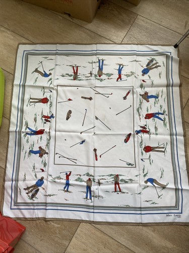 Ancien foulard carré soie - carré,