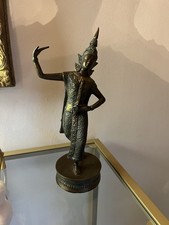 Paire de bronzes Statuette danseuse apsara bronze et éléphant bronze