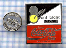 Lot 2 Pin's JO Albertville MERCI 1992  Olympic games COCA COLA SAVOIE Mont Blanc
