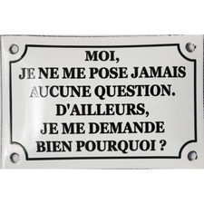 Plaque émaillée humoristique