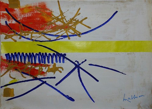 Peinture huile abstraite - l'huile,