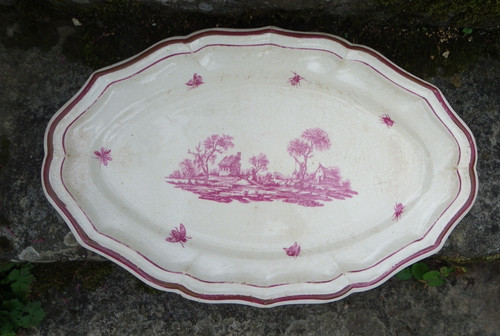 Grand plat ovale faïence - grand, en