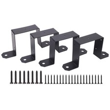 4PCS Supports en U en Métal pour Poteaux de Clôture 4x4 Support de Attache Noi