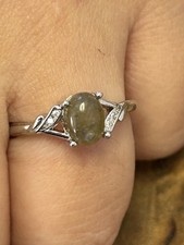 Bague réglable en laiton et labradorite
