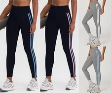 Leggings pour femmes leggins longs rayures sport pantalon de jogging fitness pantalon d'entraînement FR