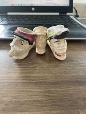 Lot de 3 anciennes pipes en terre cuite émaillée Job Clers NO Gambier