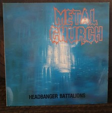 METAL CHURCH "headbanger Battalions" Lp Blue Marble Vinyl Live Metallica Slayer