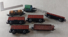 Lot de 7 wagons marchandises + grue, Märklin + Lima, en HO