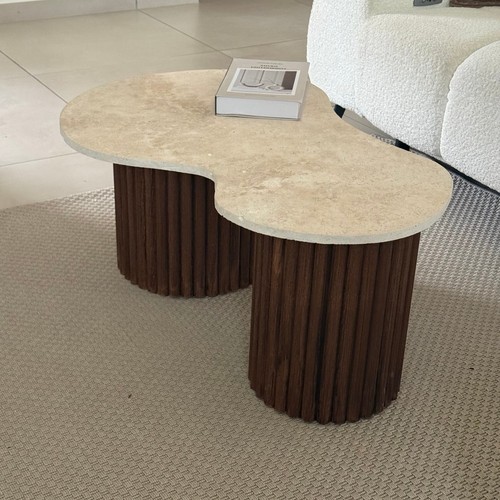 Table basse poire travertin - , et