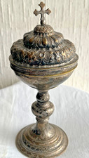 ANCIEN CIBOIRE RELIGIEUX ARGENT BRONZE 19ème Religious cup